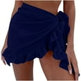 thumbnail image 3 of purcolt Women's Sarong Coverups Ruffle Hem Beach Skirt Wrap Bikini Skrits Swimsuit Cover Ups Beach Swimwear, 3 of 3