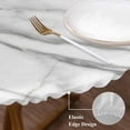 thumbnail image 4 of Modern Marble Texture Art Fitted Round Tablecloths Elastic Edged Table Covers 36"-44",Waterproof Table Cloth for Kitchen Holiday Party Tables Decor, 4 of 9