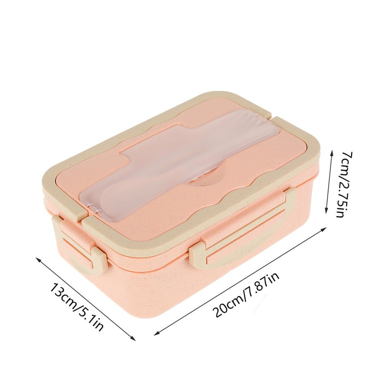 Wheat Straw Two Layer with Handle Microwavable Bento Lunch Box 1000ml