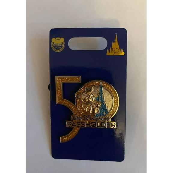 Disney WDW 50th Celebration Mickey and Castle Passholder Limited Pin New w Card