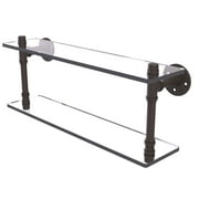 Pipeline Collection 22 Inch Double Glass Shelf