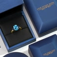 thumbnail image 5 of Gem Stone King 3.90 Ct Oval Swiss Blue Topaz Blue Sapphire 18K Yellow Gold Plated Silver Ring, 5 of 6