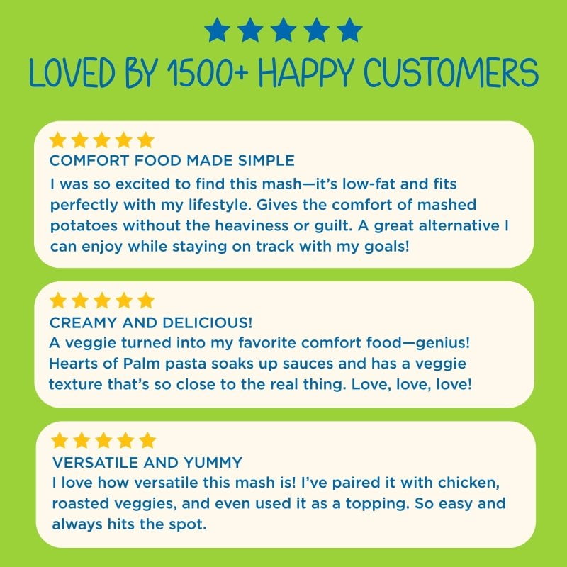 Natural Heaven - Hearts Of Palm Creamy Mash - 6 count, 54oz (255g) each - Low Fat, Gluten-Free & No added Sugar