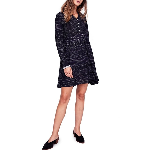 Free People Womens Rain or Shine Sweater Dress, Black, Small