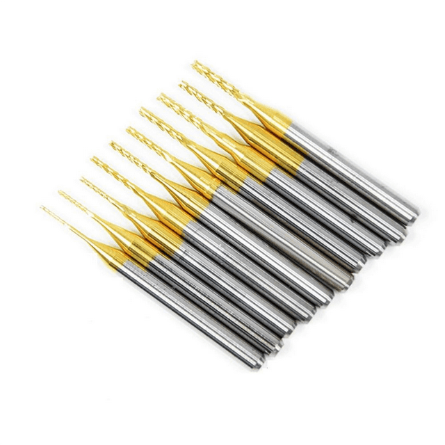 10 Piezas de Brocas de Carburo para Fresas de Grabado Revestidas de Titanio, 0,8-3 mm, Juegos de Fresas de Extremo de Vástago de 1/8 de Pulgada para Herramientas Rotativas