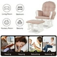 thumbnail image 5 of Costway Glider and Ottoman Cushion Set Wood Baby Nursery Rocking Chair Pink, 5 of 11