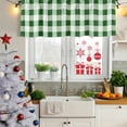 thumbnail image 6 of Green Plaid Valances for Windows, Decorative Rod Pocket Window Valance Curtains, Spring Summer Farmhouse Buffalo Checkered Short Curtain Drapes for Kitchen/Living Room, 2 Panels, 60" W x 18" L, 6 of 8