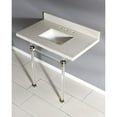 thumbnail image 2 of Kingston Brass KVPB36WQASQ8 36X22 White Quartz Vanity with Sink and Acrylic Feet Combo, White Quartz/Brushed Nickel, 2 of 5