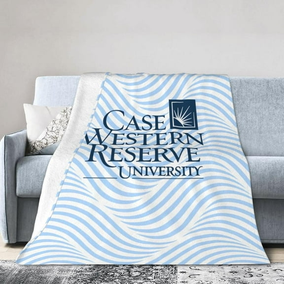 Case Western Reserve University Logo Fleece Blanket, Very Soft Microfiber Flannel Blanket for Couch Warm and Cozy for All Seasons