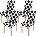 thumbnail image 1 of ABPHQTO Funda protectora para silla con diseño de lunares grandes y caras de gato, funda protectora para asiento, para comedor, Hotel, boda, fiesta, juego de 4, 1 of 4