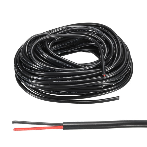 Uxcell 22AWG Electrical Wire 2 Conductors UL2464 Tinned Copper 33Ft Low Voltage Black