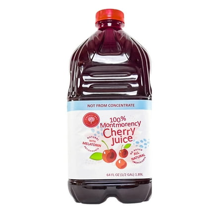 Cherry Bay Orchards Tart Cherry Juice (64 oz Bottle) - 100% Natural Cherry Juice Not From Concentrate - No Added Sugar, Gluten Free, Non GMO