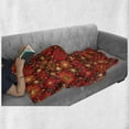thumbnail image 6 of Floral Soft Flannel Fleece Throw Blanket, Vivid Flowers Colored Botanical Composition Gerbera Daisies, Cozy Plush for Indoor and Outdoor Use, 60" x 80", Dark Green Vermilion, by Ambesonne, 6 of 6