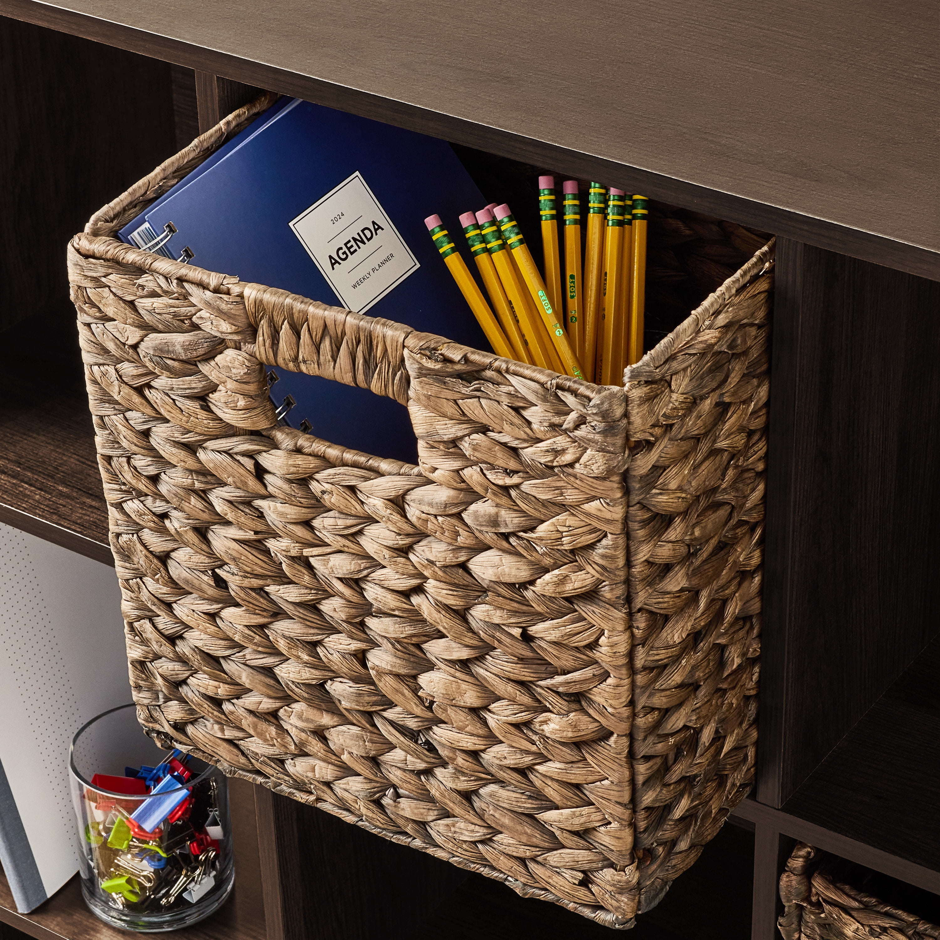 Mainstays 11" 9Cube Storage Organizer, Espresso  (图3)