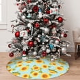 thumbnail image 5 of Yiaed White Polka Dot Sunflower A Print Christmas Tree Skirt , Tree SkirtsTree Mat for Christmas Winter Holiday Indoor Decorations-30", 5 of 7