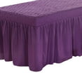 thumbnail image 3 of Jupe de Table de Massage SPA Lit de Beauté Housse de Table de Massage Drap en Lin Violet Foncé, 3 of 7