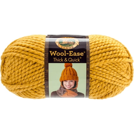 UPC: 0023032641584 | Lion Brand Yarn Wool Ease Thick & Quick Mustard 640-158 Classic Wool Yarn