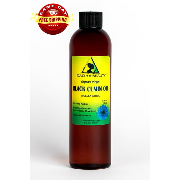 Black Cumin Seed Oil Unrefined Organic Virgin Raw Cold Pressed Fresh Pure 8 oz