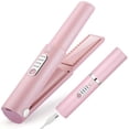 thumbnail image 1 of Mini plancha de pelo inalámbrica rosa 2 en 1, plancha y rizador recargable por USB-C para viajes., 1 of 5