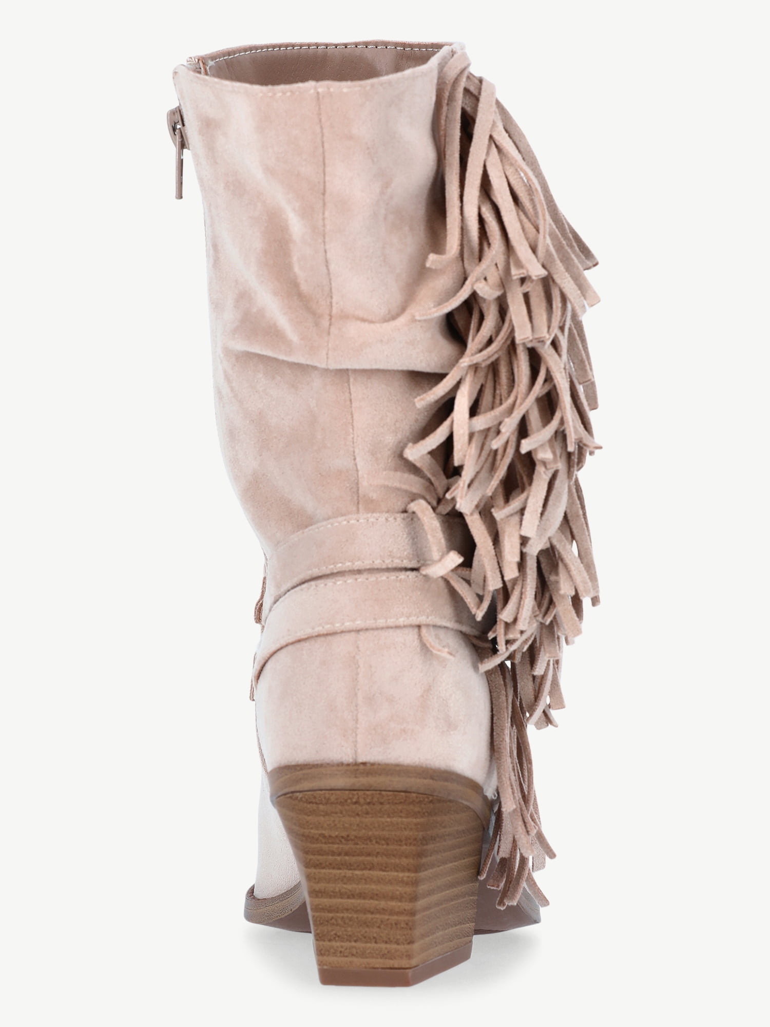 Madden NYC Women's Faux Suede Fringe Boots