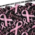 thumbnail image 3 of Breast Cancer Survivor Pink Ribbon Black Shower Curtain 72"x72" ,Bathroom Decorative Shower Curtains Set with 12 Hooks,Modern Waterproof Washable Shower Curtain, 3 of 6
