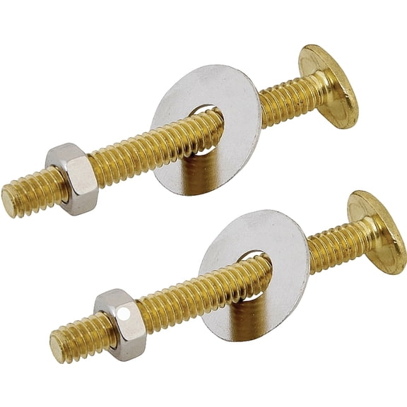 Worldwide Sourcing 7040-3L Closet Toilet Bolts, 1/4" x 2-1/4", Brass