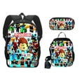 thumbnail image 2 of Conjunto de tres piezas de bolso escolar Roblox, bolsa de lápices de una sola capa de poliéster circundante, bolsa de almuerzo, paquete de hombro, nuevo, 2 of 3