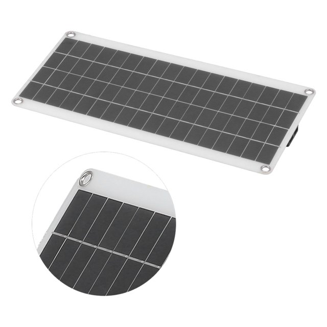 Panel Solar, Luces De Emergencia Mini Paneles Solares 16.1x7.9in Monocristalino 20W 18V Dual USB Para Barco Para Coche Para Yate