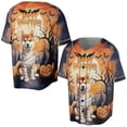 thumbnail image 3 of Mummy Shiba Inu Happy Halloween with Pumpkins Bats Spooky Fun All Over Print 3D Baseball Shirt Shibas Dog Lovers Gifts Idea Softball Sport - 00019, 3 of 6