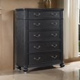 thumbnail image 6 of Benjara Selena Tall Dresser Chest, 5 Drawers, Copper Metal Handles, Black Wood, 6 of 6