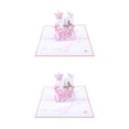 thumbnail image 1 of Naiovety 3D cumpleaños Pop Up flor saludo tarjeta de papel en blanco sobre aniversario Acción de Gracias Navidad vacaciones regalo mujeres artesanía Rosado 2piezas Naiovety CBP182855, 1 of 6