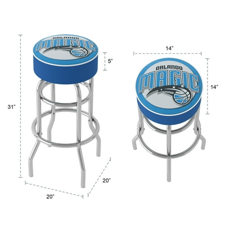 Orlando Magic NBA Padded Swivel Bar Stool - Blue, Black, Silver