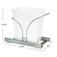thumbnail image 2 of Household Essentials Glidez Chrome-Plated Steel Pull-Out/Slide-Out Discreet Single 5 Gallon Plastic Trash Can for Under Cabinet Use - Fits Standard Size Cabinet, Chrome and White, 2 of 10