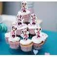 thumbnail image 3 of Disney-adornos para tartas de Minnie Mouse rosa, decoración para cupcakes de ratón para fiesta de cumpleaños para niñas y niños, suministros para Baby Shower, 24 piezas, 3 of 3