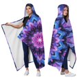 thumbnail image 2 of Wearable Blanket,Purple Blue Tie Dye Pattern Hooded Wearable Flannel Blanket for Adults & Teens,Winter Poncho Shawl Wrap Cape Cozy Anti-Pill,60"x80", 2 of 5