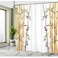 thumbnail image 5 of Ambesonne Asian Themed Shower Curtain, Simple Watercolor Leaf, 69"Wx75"L, White Brown Cream, 5 of 5