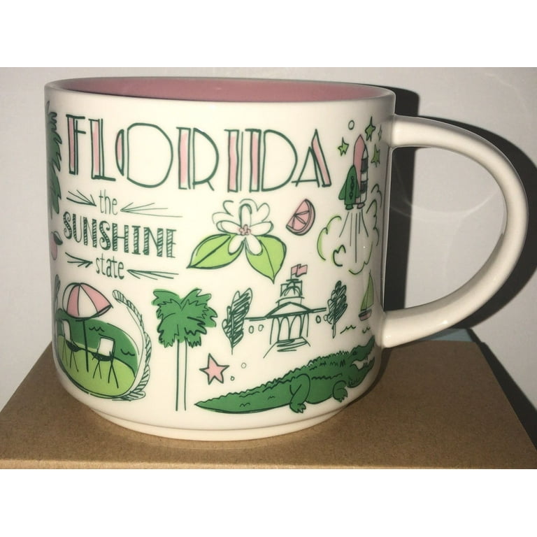 Starbucks FLORIDA Been There Series Across The Globe Collection Ceramic  Coffee Mug, 32 ounces