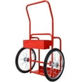 thumbnail image 4 of Large Dual Oxygen Tank Cart Dolly Double Cylinder Cart, Full Range, High Rail, with Lifting Eye and Firewall, 20" pneumatic Wheels Includes two fastening belts, 4 of 13