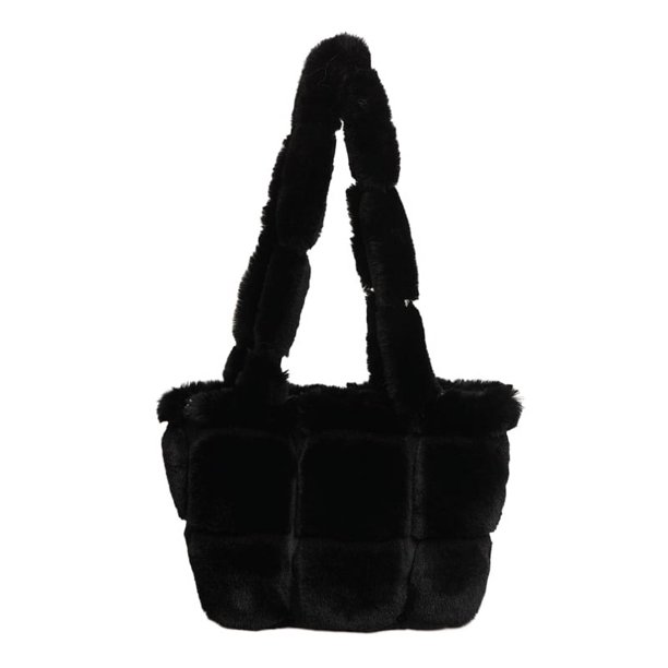 Bolso Fuzzy Con Asa Superior Lindo Suave Y Nube Clip Felpa Cruzado Un Hombro para Mujer ()