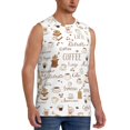 thumbnail image 2 of Bingfone Coffee Pattern Men's Tank Tops Workout Sleeveless Tee Shirts Running Beach Tanks for Men-XX-Large, 2 of 7