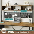 thumbnail image 5 of SEDETA L Shaped Computer Desk, Reversible Corner Desk with Power Outlet and Pegboard, Computer Desk with Led Lights, Keyboard Tray, Headphone Hook and Storage Shelves, Rustic, 5 of 7