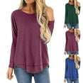 thumbnail image 2 of VERUGU Womens Fall Tops Long Sleeve Shirts Casual Tunic Top Basic T-Shirts Tees, 2 of 3