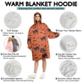 thumbnail image 5 of Wearable Oversized Blanket,Halloween Cat & Bat Pattern Wearable Blanket Hoodie for Adults,Cozy Hooded Blankets with Super Pockets,Super Warm Fuzzy Pullover for Women & Men, 5 of 6