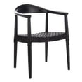 thumbnail image 5 of SAFAVIEH Juneau Modern Leather Woven Accent Chair, Black, 5 of 11