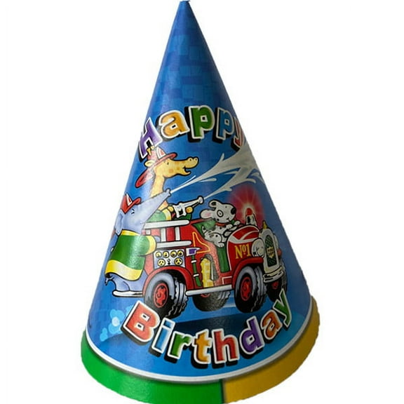 Rescue Vehicles Party 'Fire Animals' Cone Hats (8ct)