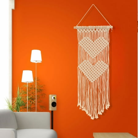 Cotton Tapestry Hanging - Art Decorative Braided Wall Hanging Bohemian Tassel Cotton Rope Tapestry for Home Bedroom Living Room Decor