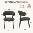thumbnail image 3 of Hawsaiy Dining Chairs Set of 4, Mid Century Modern Boucle Upholstered Dining Chairs with Curved Backrest, Kitchen Dining Room Chairs with Black Metal Legs, Green, 3 of 9