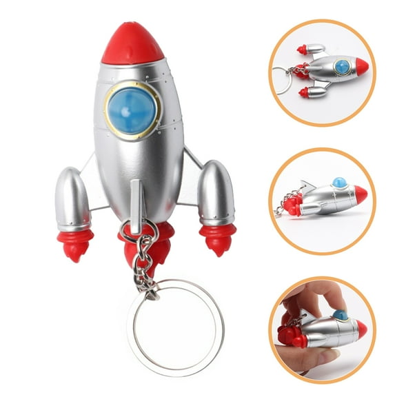 Hemoton 2-Pack Rocket Keychain Set Space Theme Key Hanging Pendants Decorative Rocket Key Chains for Bags and Keys