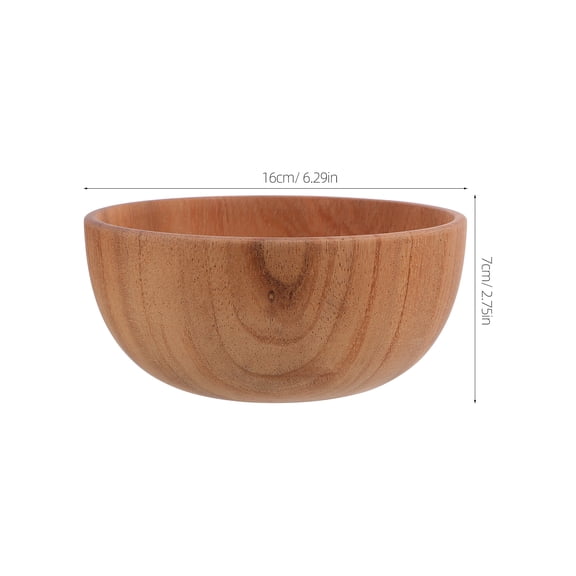GAXIRE Round Brown Wooden Salad Mixing Bowl - 1 Piece Kitchen Serving Bowl