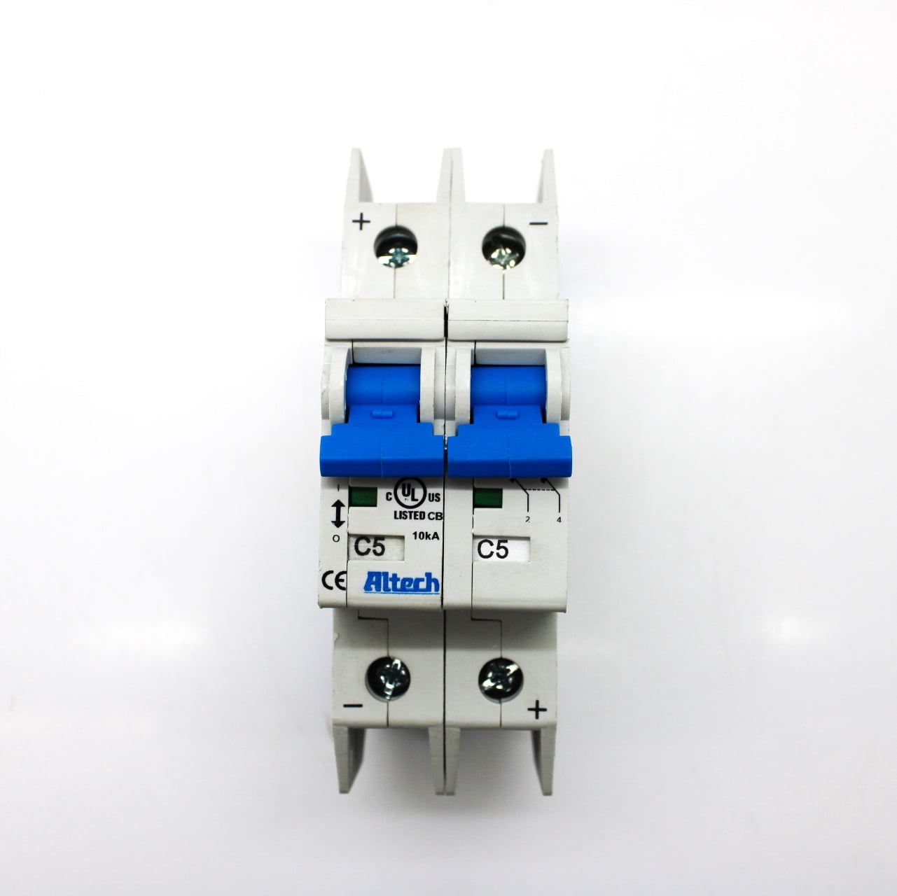 Altech Corp 2-Pole 5A DIN Rail Mount Mini Circuit Breaker DC2CU5L